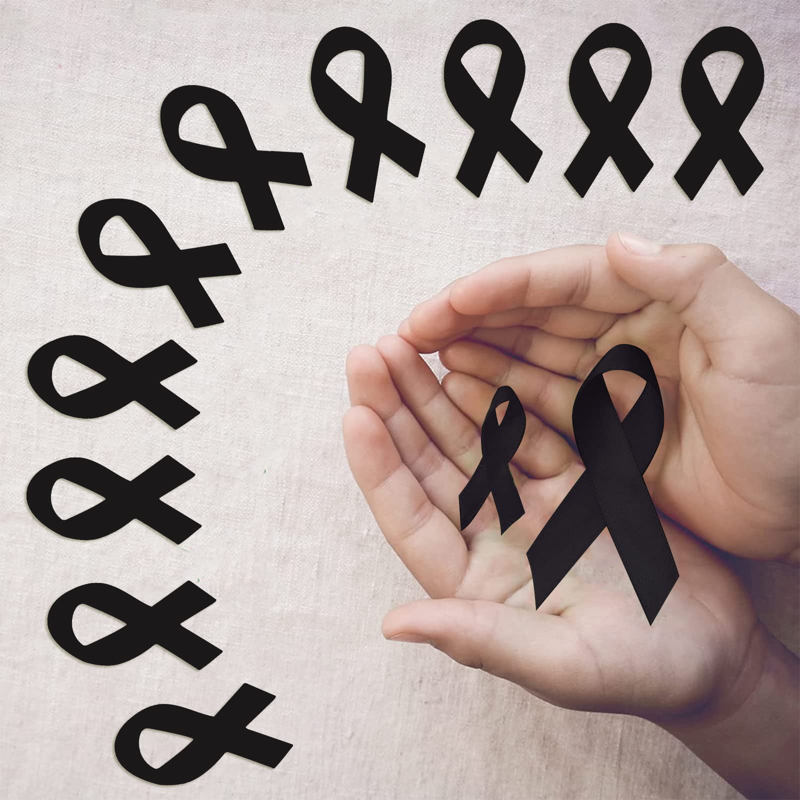 Snapklik.com : Black Ribbon Sticker, 500 Pcs Awareness Stickers Labels ...