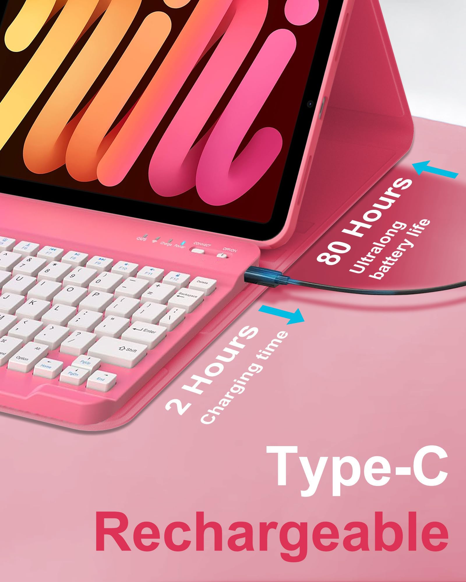 Keyboard Case For IPad Mini 7th A17 Pro, 2024 6th 2021 8.3