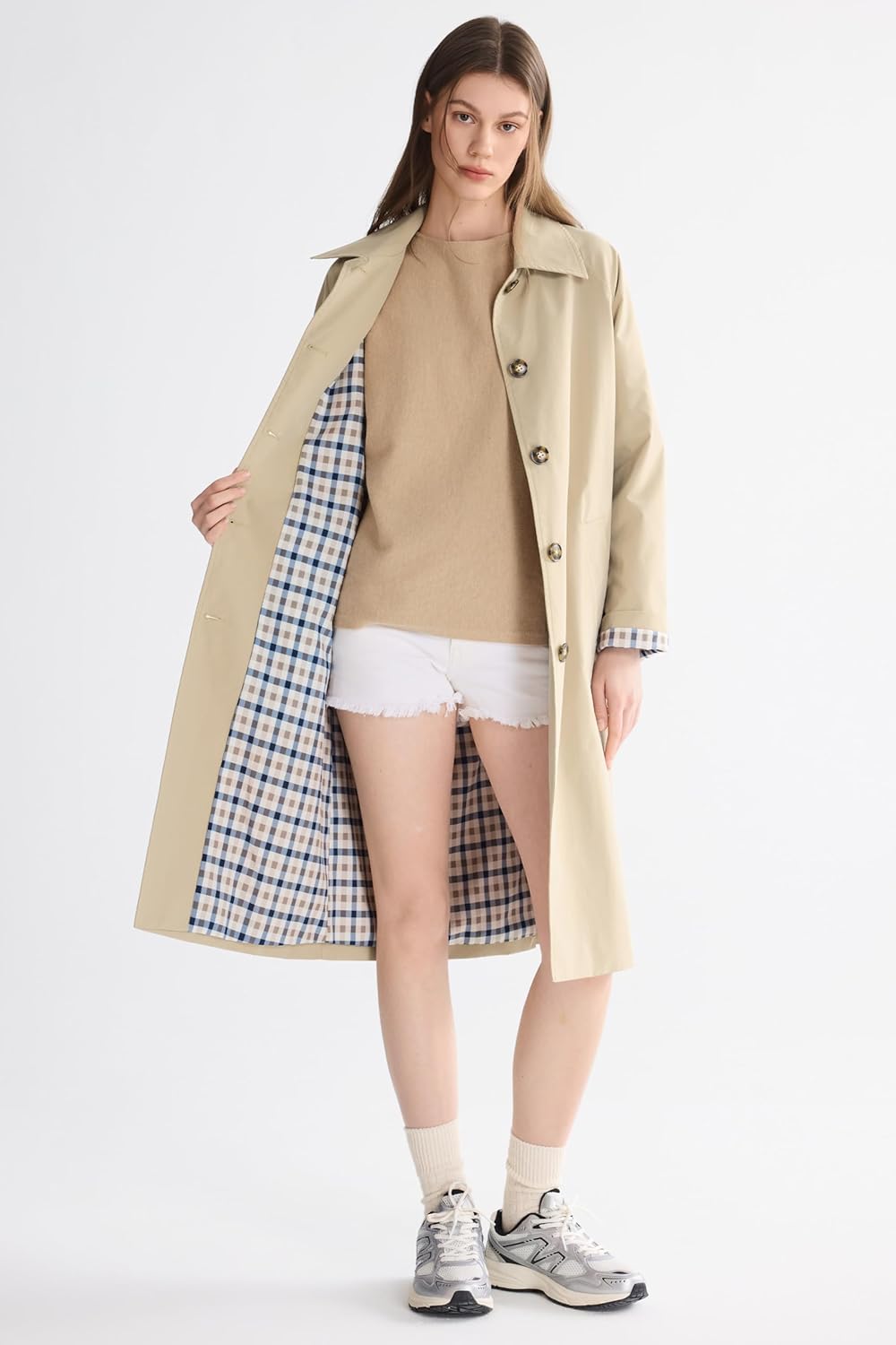 Orolay CHIIONE Trench Coat Women Waterproof Single Breasted Lightweight Rain Jacket with Deep Pockets for Spring & Travel - Image 6