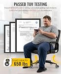HOLKIE Remplacement des roues du fauteuil de bureau 11x22mm Fit universel 2 Roulettes de pouce, gris double caoutchouc lisse & Quiétude roues de bureau Rolling-Set de 5 pour planchers de bois franc & Roues de chaise de jeu d'ordinateur tapis
