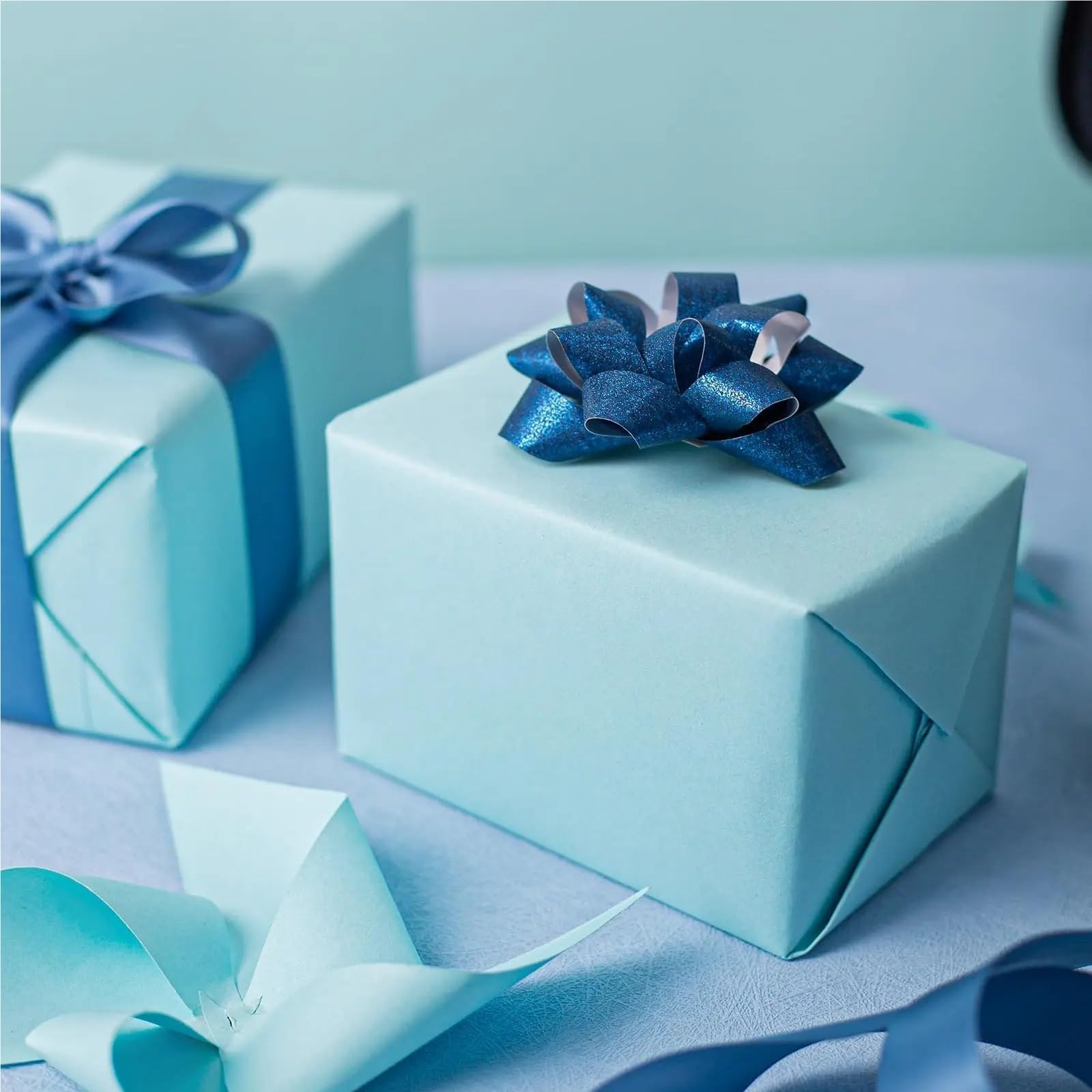 Emballage de cadeaux en rouleau papier kraft pour Mariage et Fête | Rouleau de papier d'emballage mobile for peindre des œuvres d'art de fleurs DIY(Blue 30cmx10m)