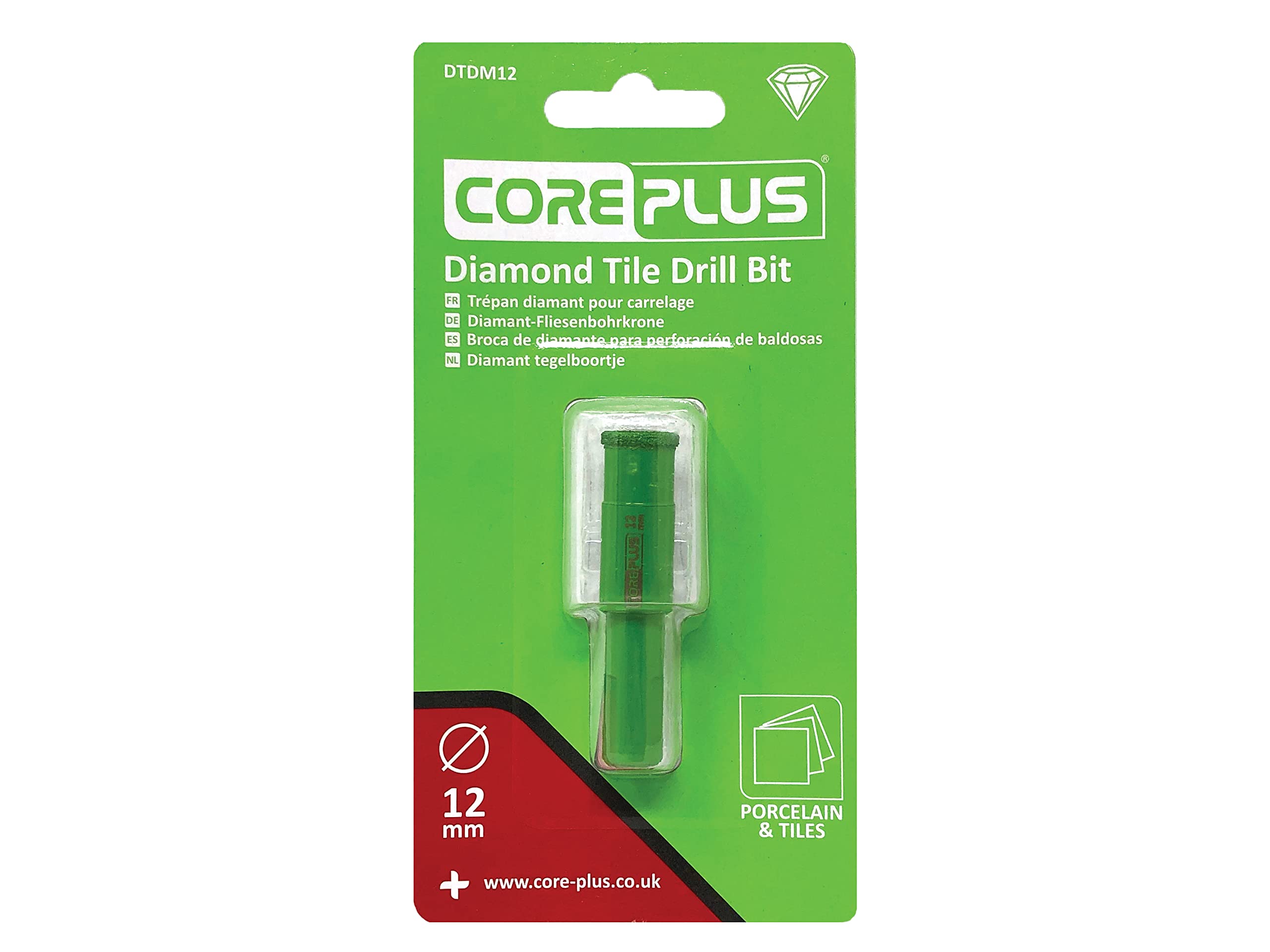 CorePlus Diamond Tile Drill Bit 12mm