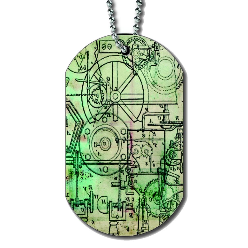 Steampunk Schematics - Dog Tag Necklace