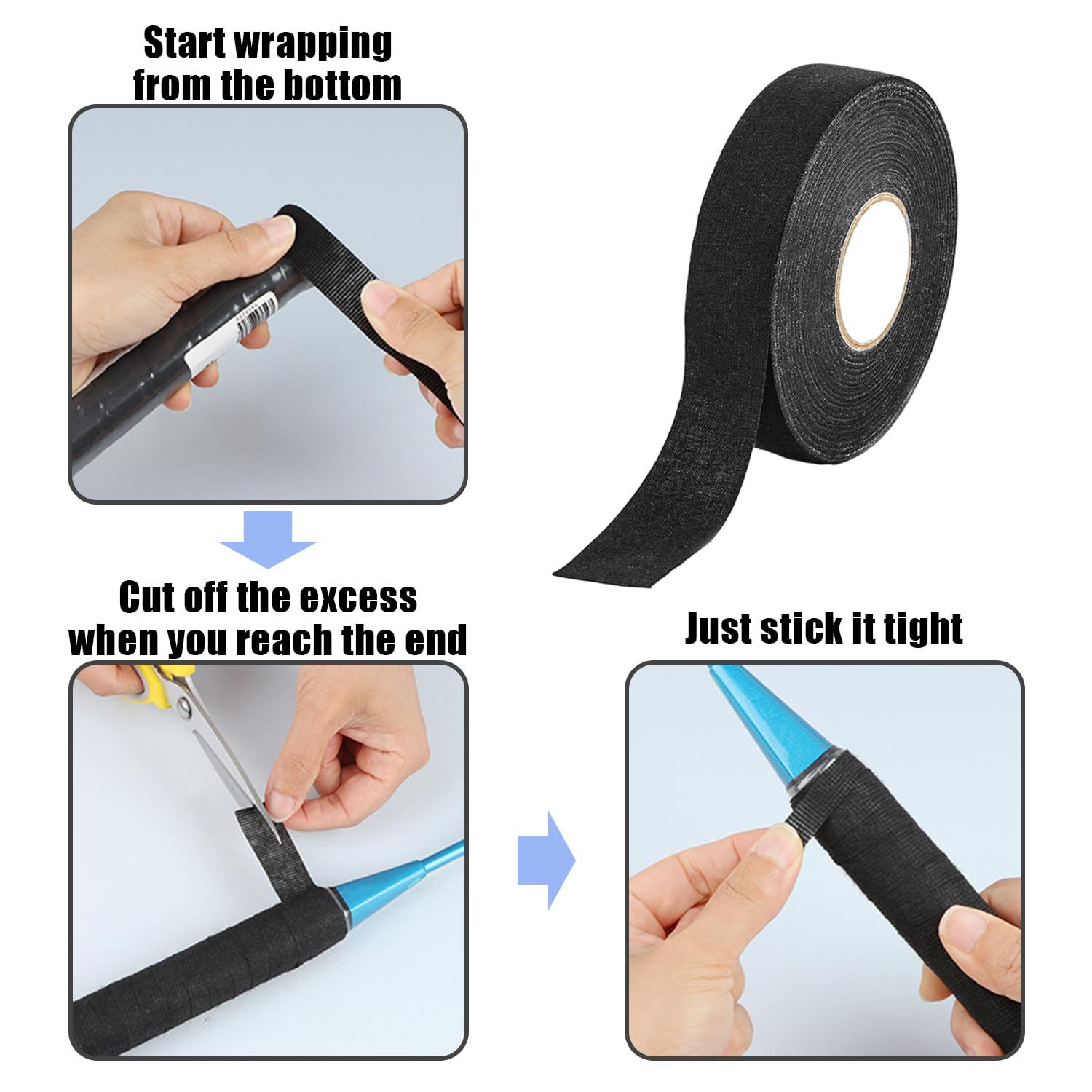 Rollo Cinta Antideslizante Autoadhesiva para Hockey Hielo Raqueta Tenis Resistente Desgaste