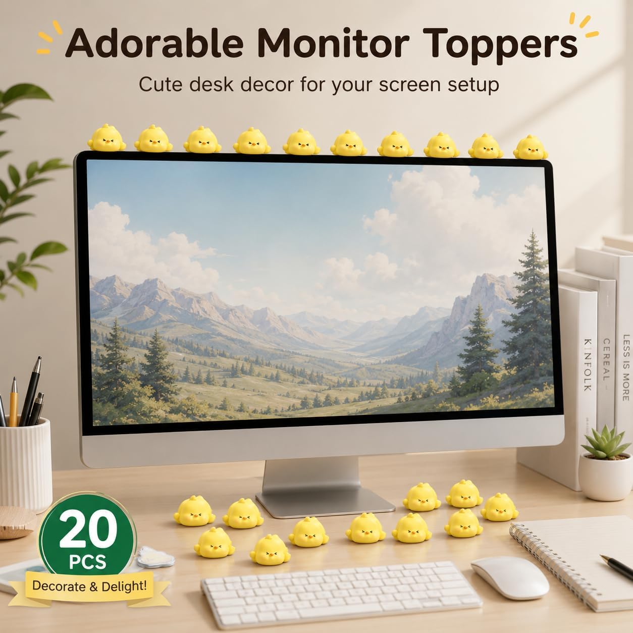 20PCS So Tired Lazy Duck Mini Desk Accessories Cute Duck Desk Accessories Monitor Decor Figurines image 2