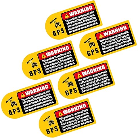 6pcs GPS Tracking Warning Stikers for Car, 4