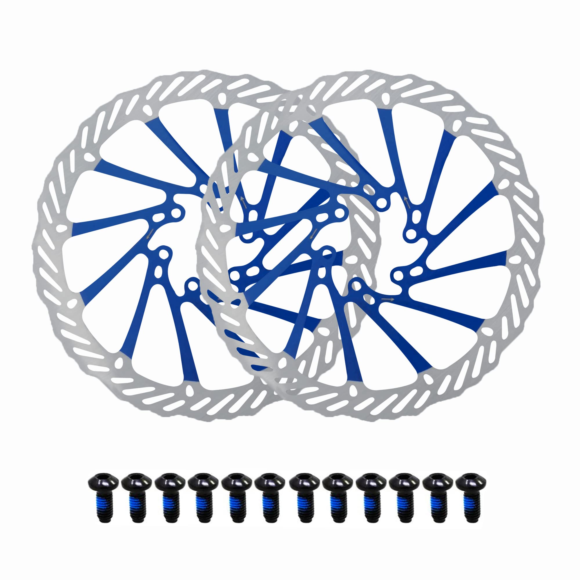 Jane Eyre 180 mm Bicycle Brake Disc 2 Pieces Disc Brake Bicycle Rotor with 12 Screws Suitable for Most Bicycles Road Bikes