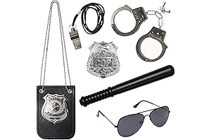 3 Otters 6PCS Police Pretend Play Toy Set, Child's Role-Playing Handcuffs, Police...