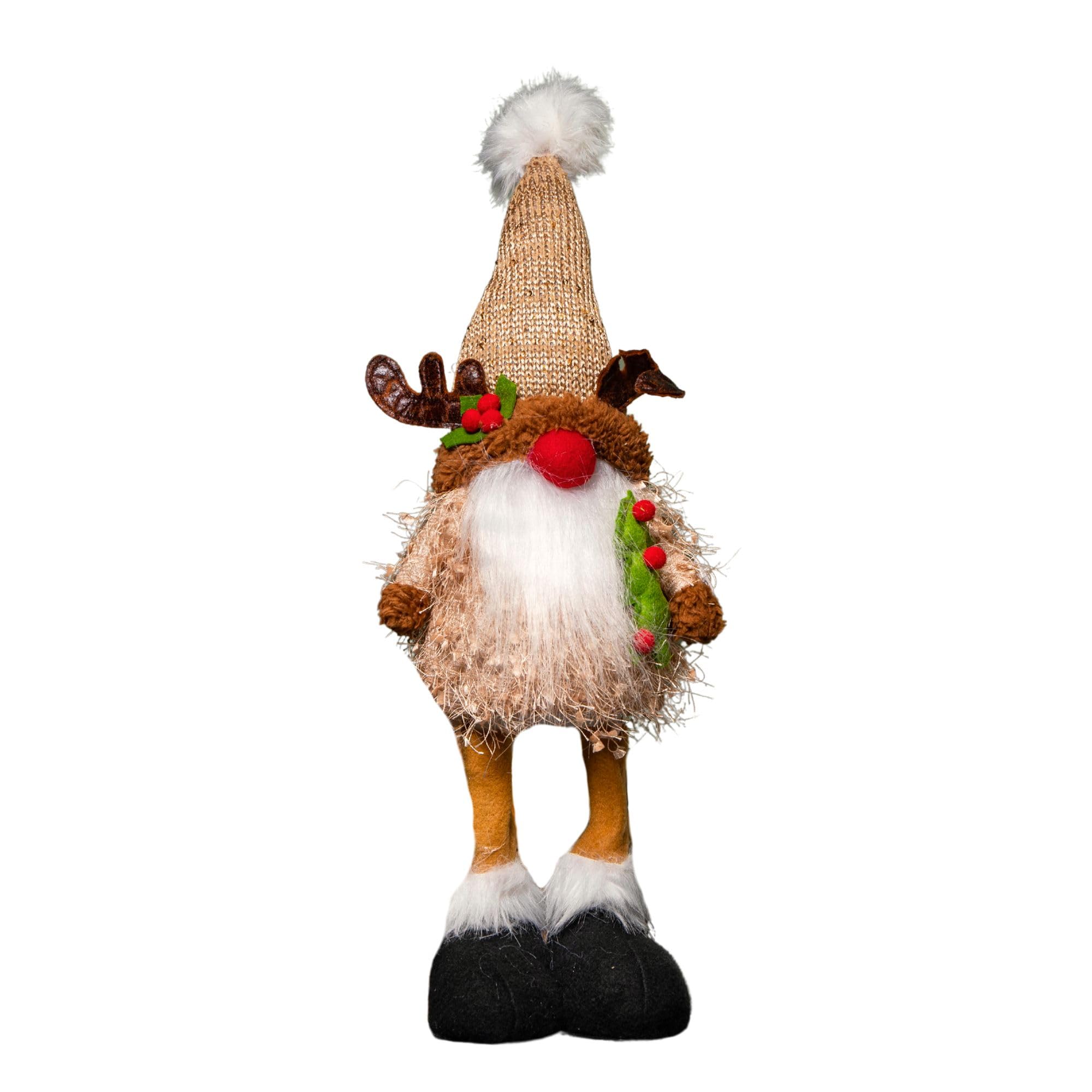 Light/White 46Cm Battery Operated Up Standing Christmas Reindeer Gonk With Warm Leds