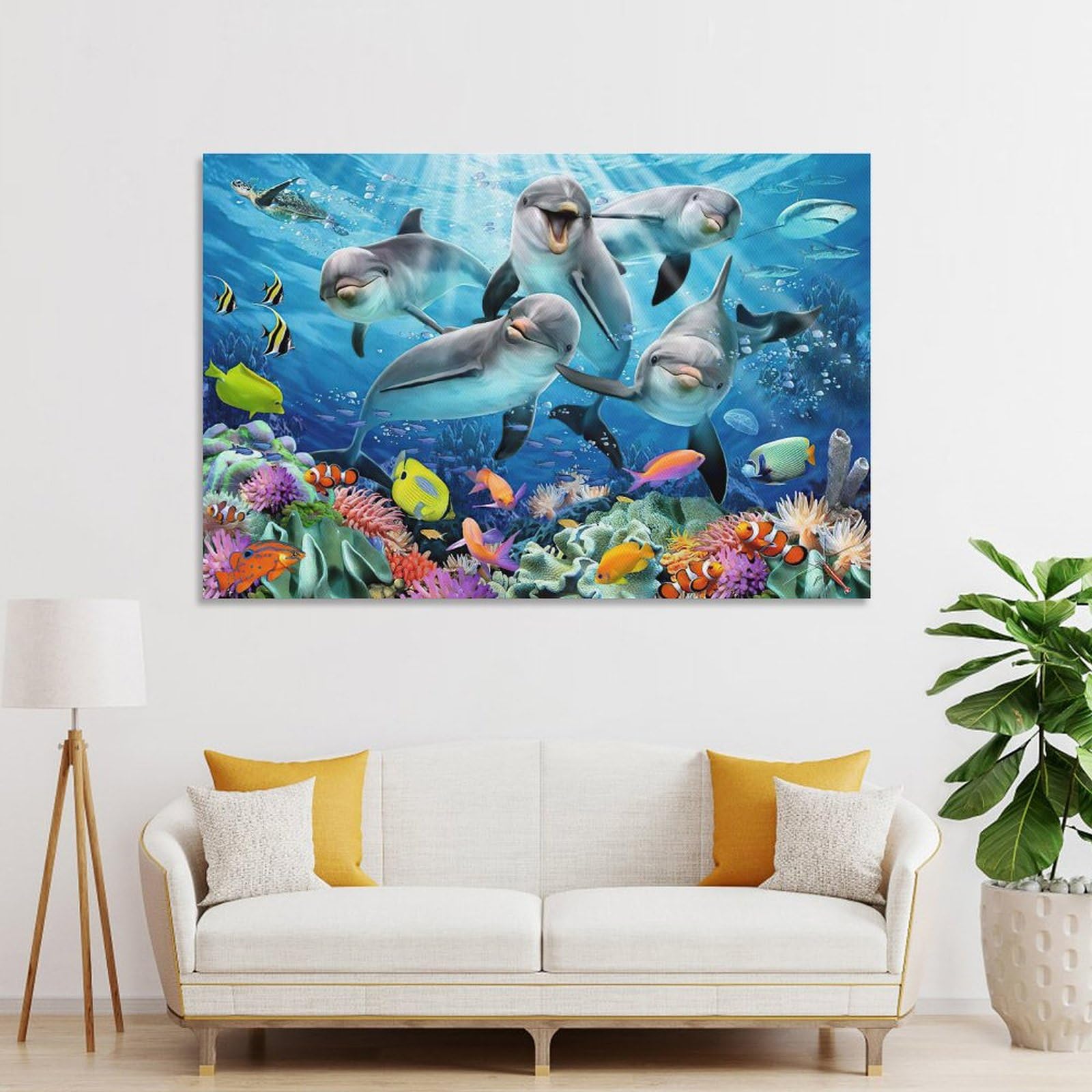 ラッセン　ポスター　60×90  海  イルカ　アート Amazon.co.jp: ラッセンアート クリスチャン・リース・ラッセン