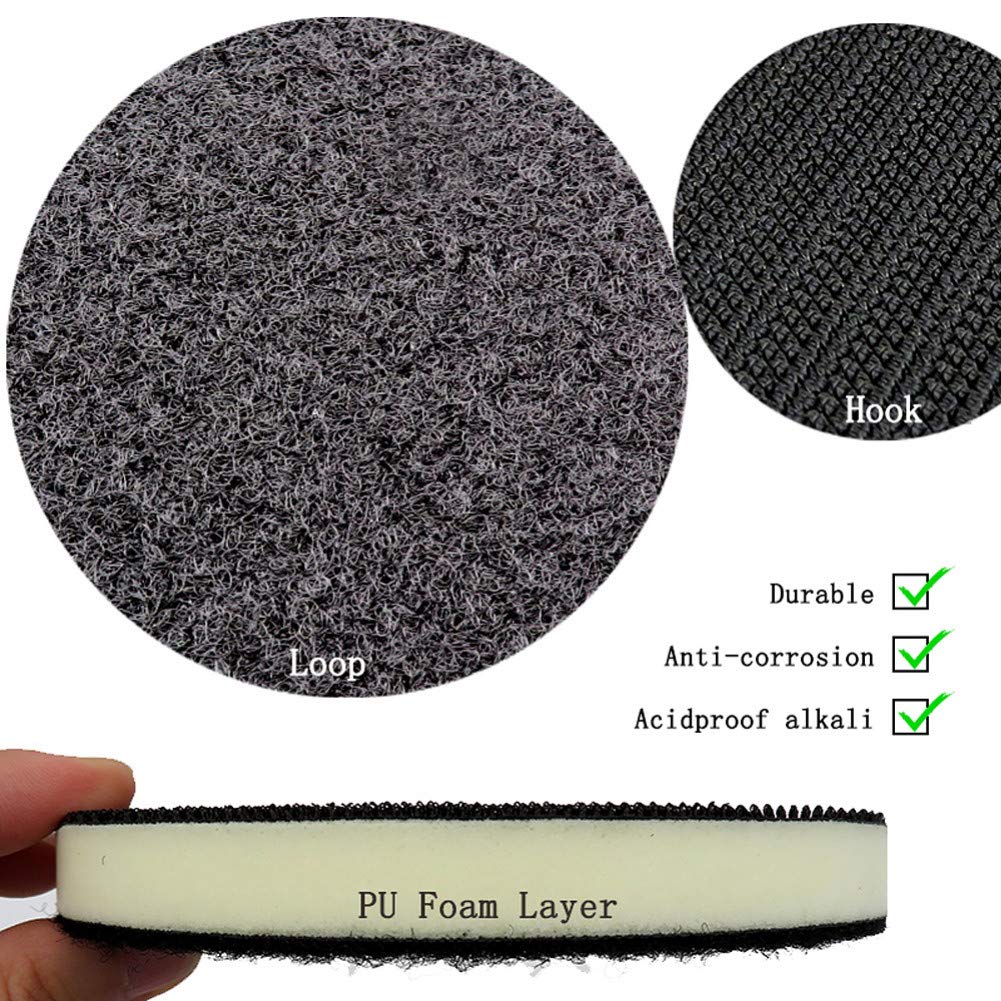 5PCS 5"125MM PU Almohadilla de interfaz de espuma Densidad media Gancho y Aro Lijadora Almohadilla de respaldo Almohadilla de pulido Herramientas eléctricas Piezas