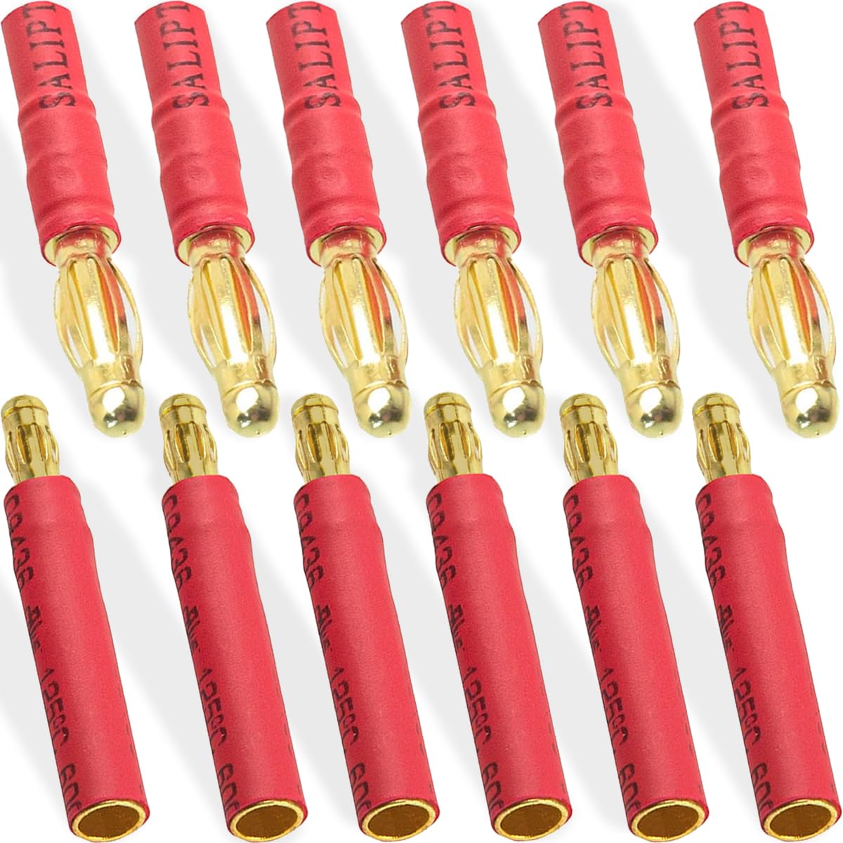 12 Pcs 4mm to 3.5mm Bullet Banana Connector No Wire 3.5mm to 4mm Banana Bullet Plug Male Female Adapter, for RC Lipo Battery ESC Motor