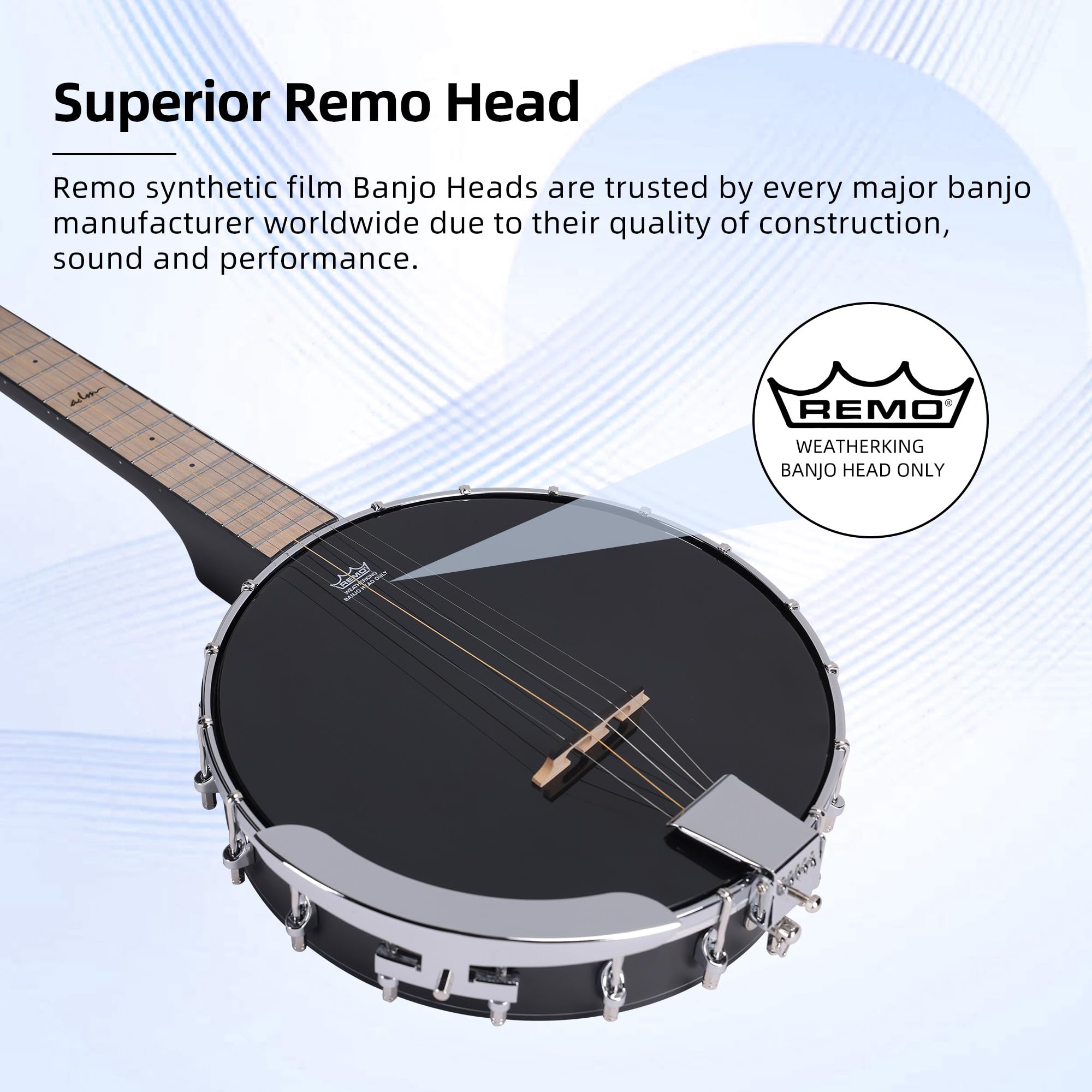 REMO 5弦バンジョー Amazon.com: ADM 5 String Banjo Guitar Kit with Remo Drum Head and