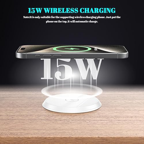 Miniatura 10 de XBA PD - Ojal de alimentación de escritorio USB C de 20 W con cubierta de cargador inalámbrico de 10 W, regleta de alimentación empotrada de 3