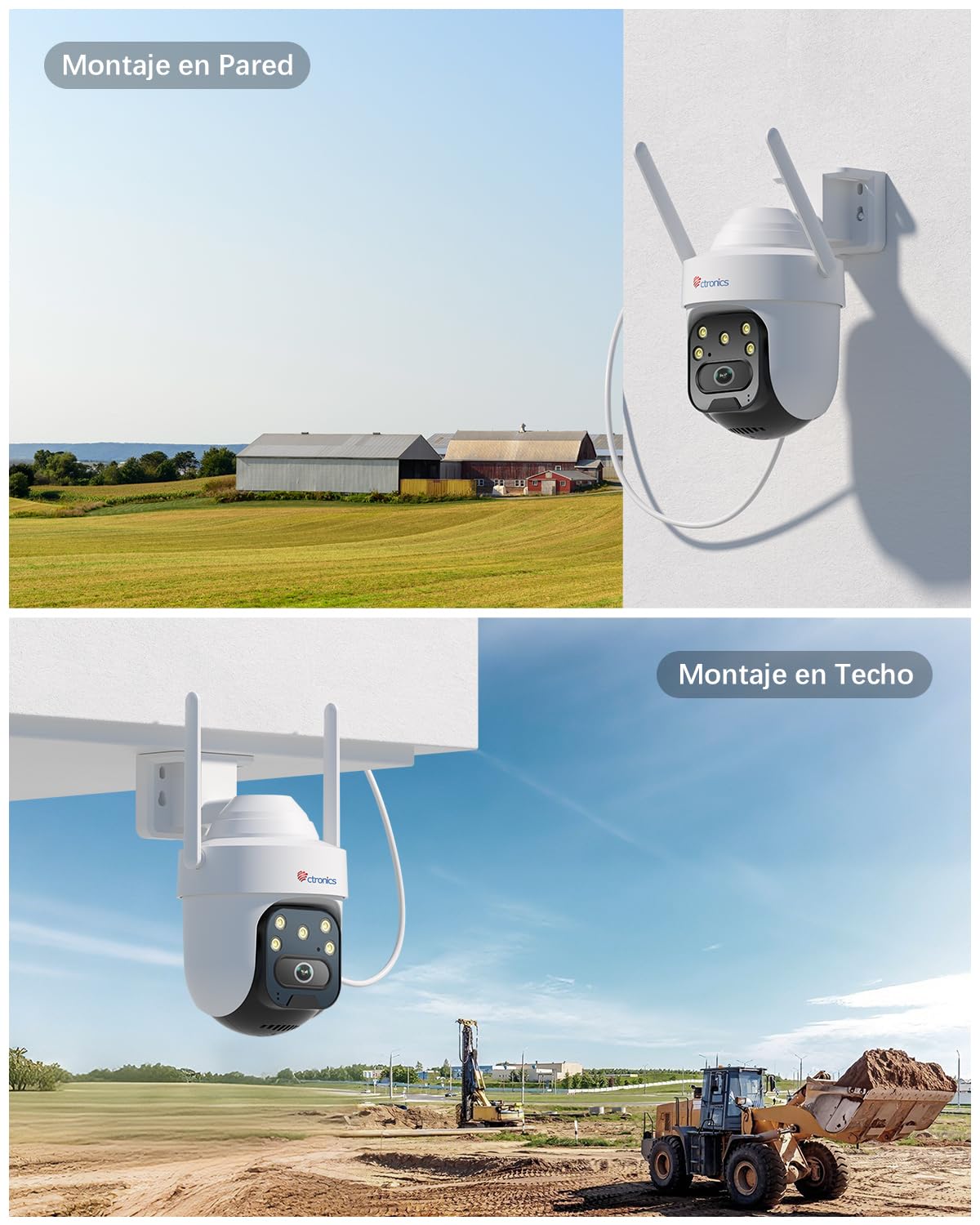 Ctronics 2K 4G LTE Camara Vigilancia Exterior con Tarjeta SIM,Seguridad