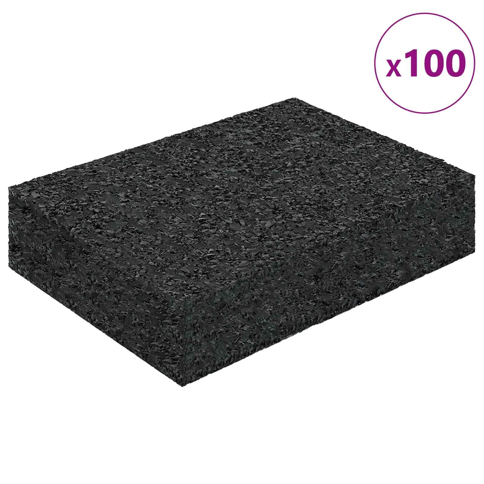 Tapis de terrasse antidérapant en granulés de caoutchouc, noir, 6