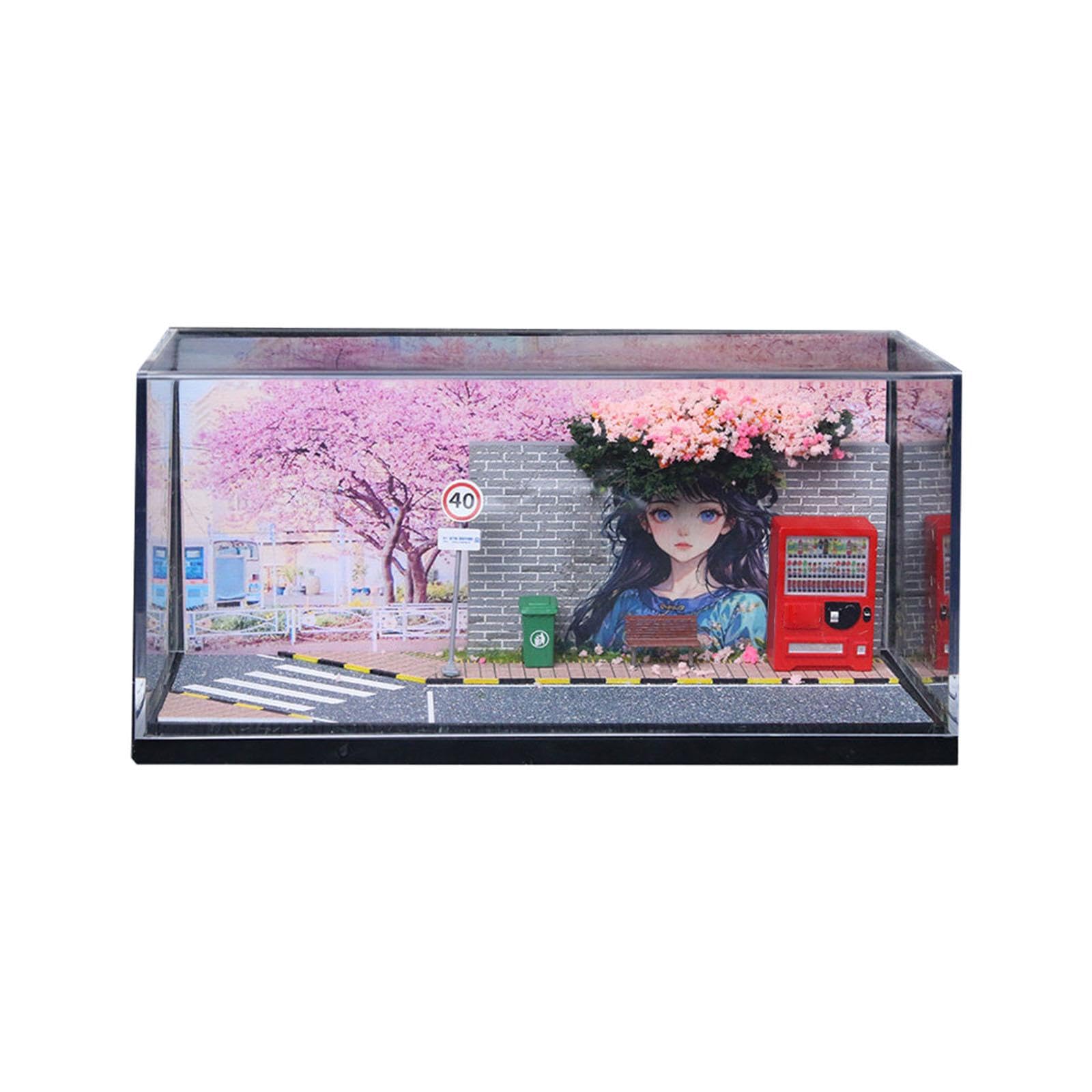 harayaa 1/64 Diorama Vitrine, Dekorativ, Staubdicht, Und Kreativ für Modellautos