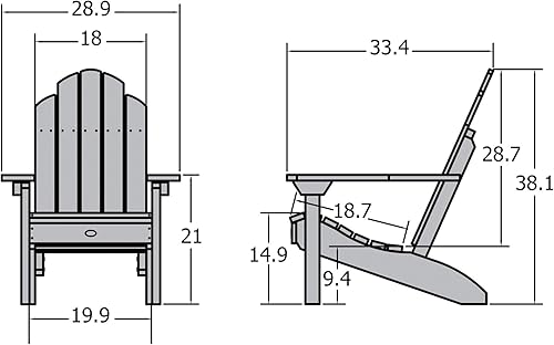 Miniatura 3 de Silla Highwood AD-CLAS1-ACE clásica estilo Westport Adirondack azul Nantucket Blue