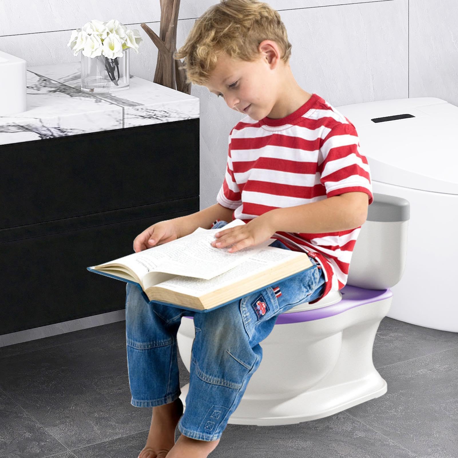 Töpfchen für Kleinkinder, realistisch, spritzwassergeschützte Toilette | umfassender Sicherheitsschutz, Töpfchentraining für und Mädchen