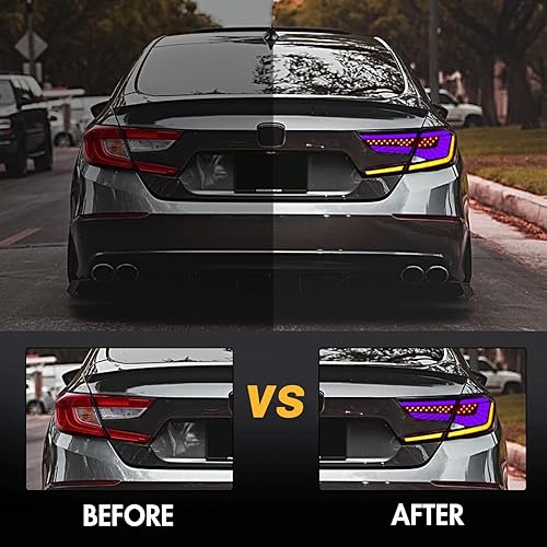 Miniatura 2 de T T-ABC Luces traseras compatibles con Honda Accord 2018-2022 EX EXL LX Sport Touring luces traseras híbridas secuenciales de 10 generación,