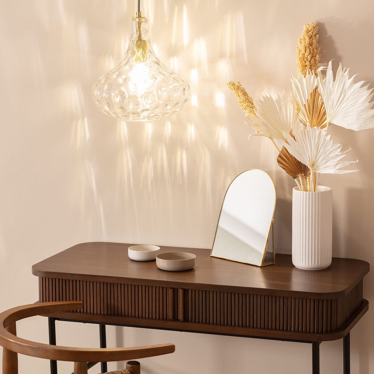 LEDKIA Lámpara Colgante Cristal Tassel Dorado | CasquilloE27