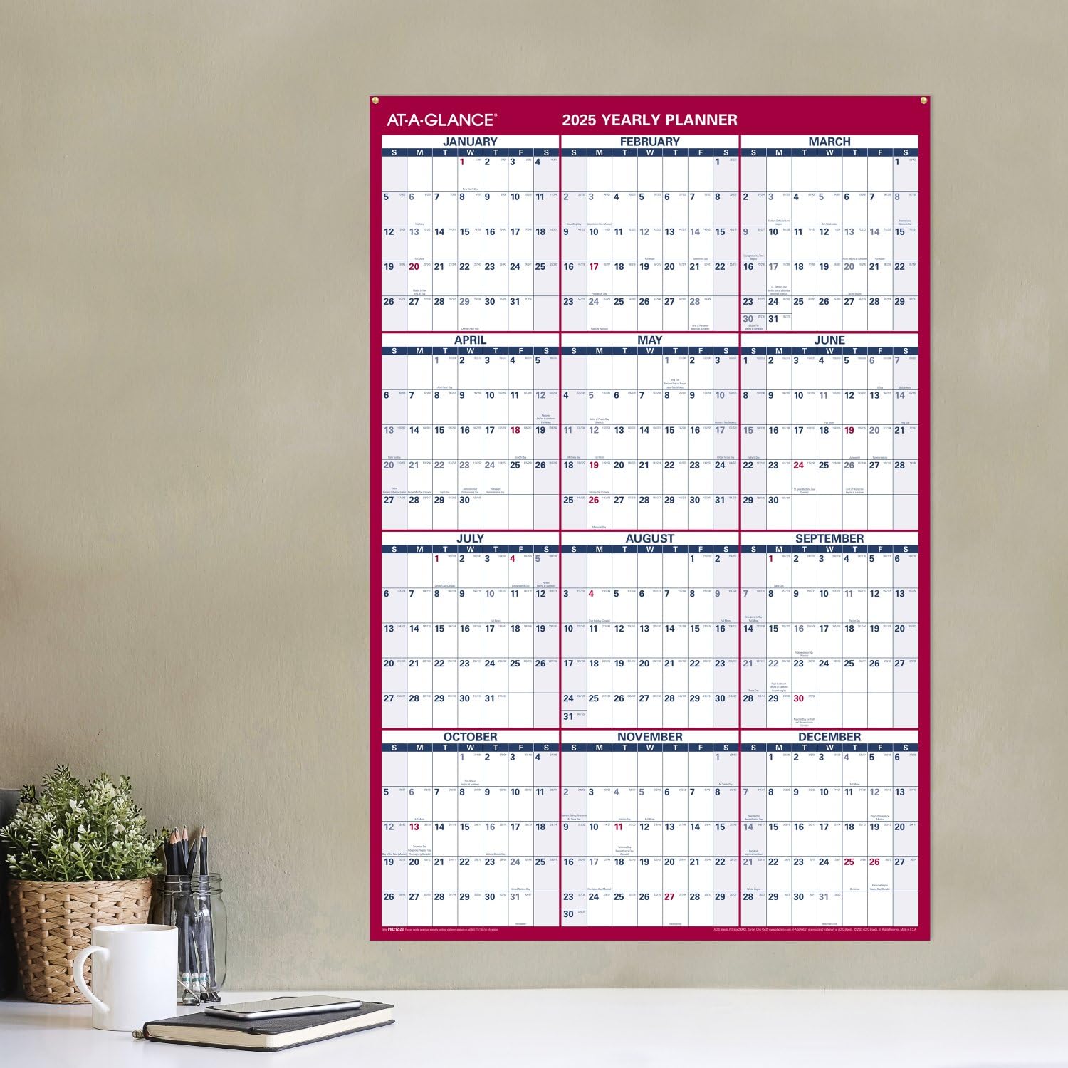 At-a-glance Calendario De Pared 2022, 24 X 36 Pulgadas, Extragrande