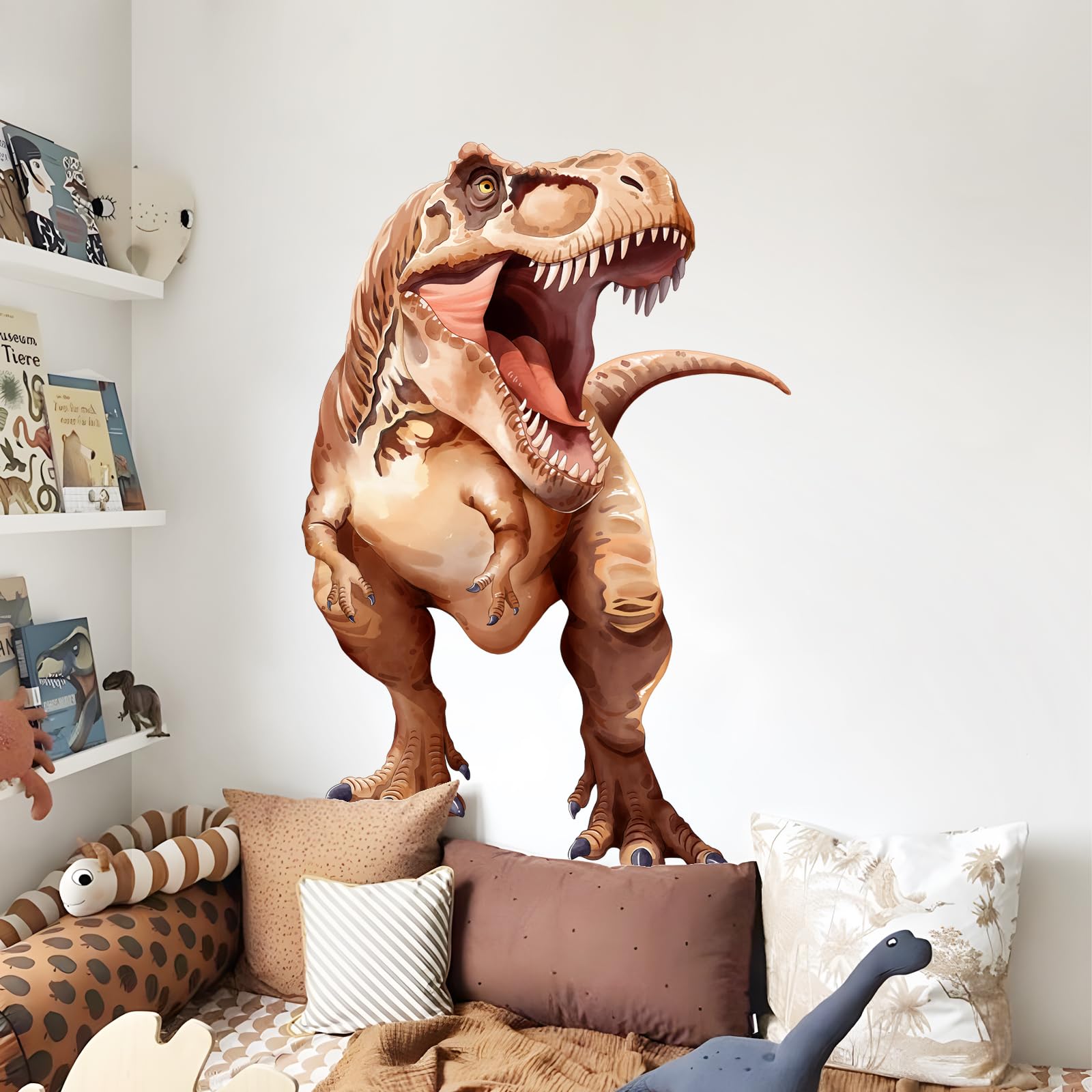 Pegatinas de Pared Dinosaurio Grande, Vinilos Decorativos Pared Tiranosaurio Dino, Adesivos Paredes Decoración para Habitación Infantil Dormitorio ludoteca (W78 * H124 cm)