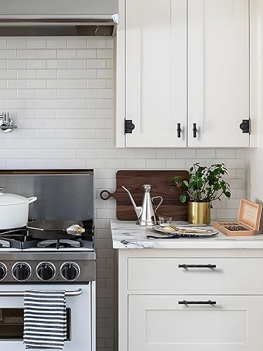 Miniatura 4 de SORWDUERM Paquete de 5 tiradores de gabinete negro mate de 3.78 pulgadas (3.780 in) para armario de cocina y baño, accesorios de gabinete de tocador