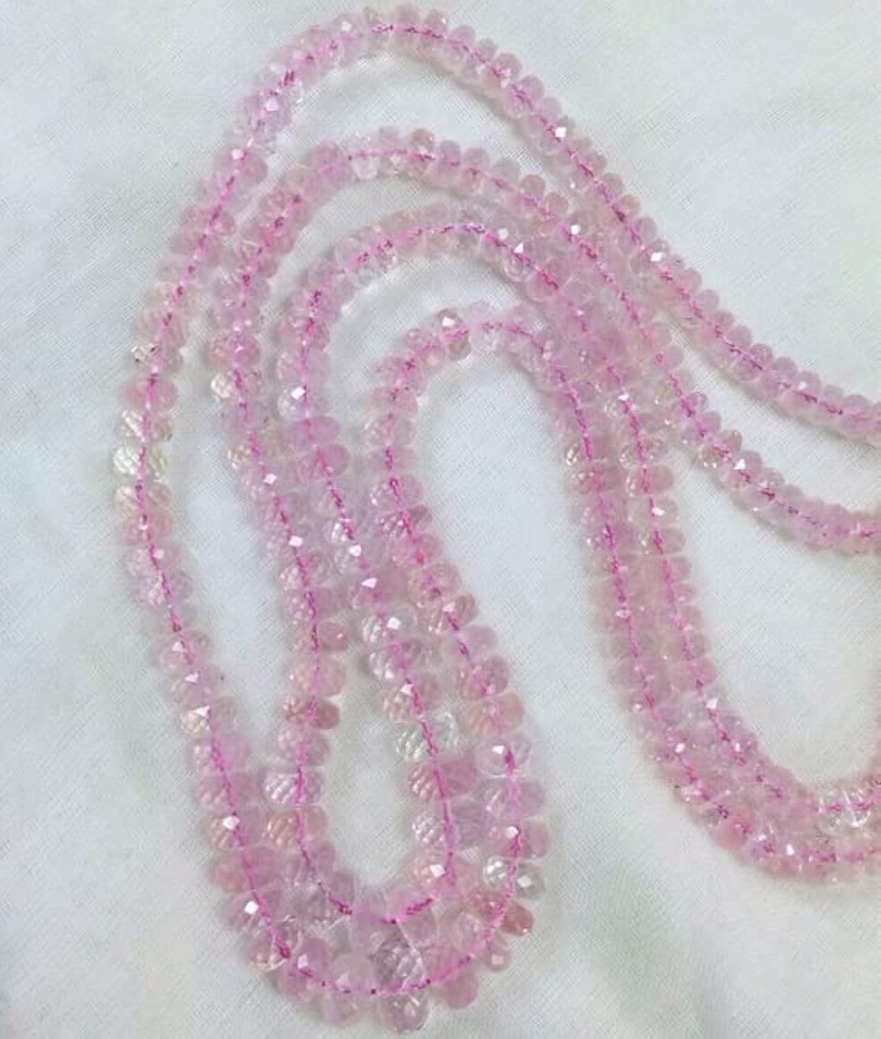 Perles morganite de Mozambique en rondelle facettée LKBEADS de 3 à 6 mm