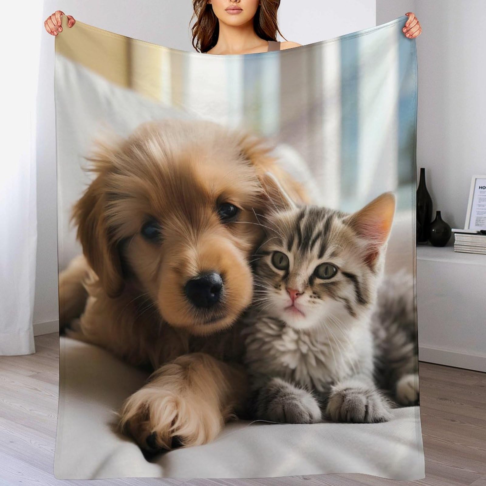 Manta de gato para sofá o cama, textil acogedor de franela para tardes de invierno