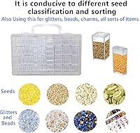Vista 5 de CDIYTOOL Caja de almacenamiento de semillas, contenedor transparente de cuentas de semillas de plástico, organizador de almacenamiento de semillas