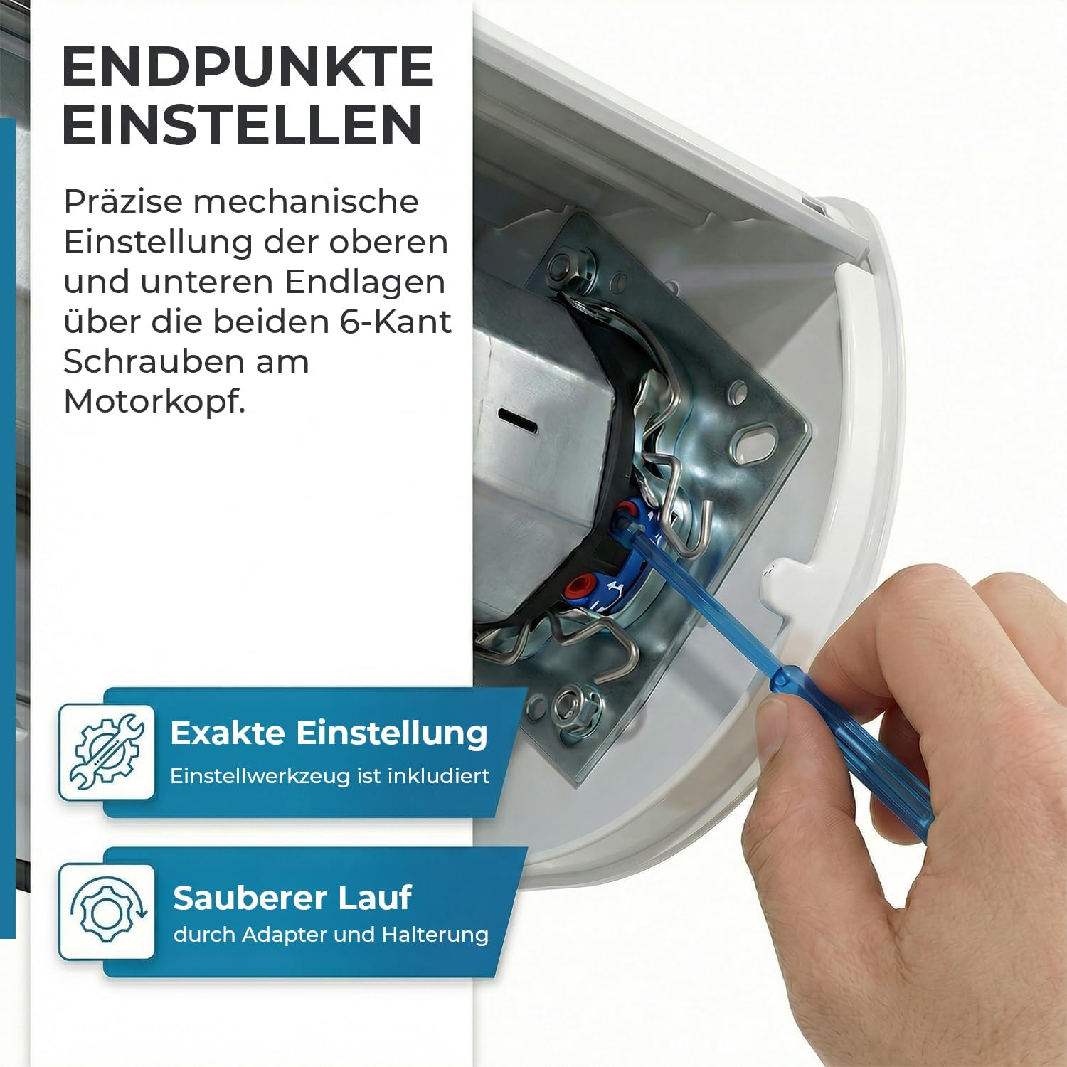 Moteur de volet roulant 30 Nm Max 68 kg pour arbre 8 pans 60 mm Interrupteur mécanique (1 pièce)
