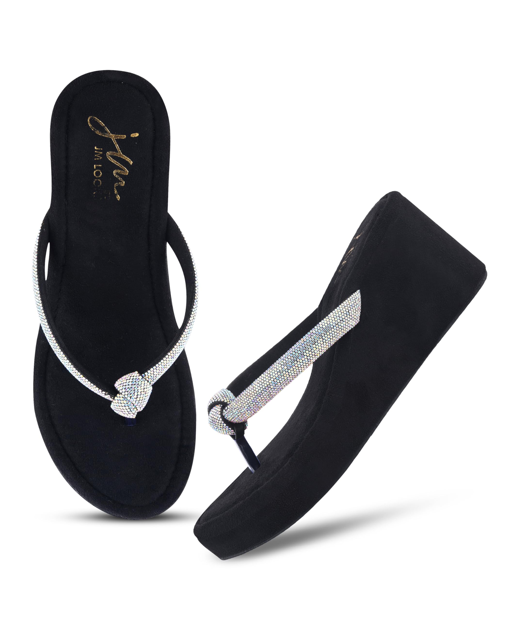Sparkle Thong Wedge with Shimmery Straps for Glamorous Events-image-49