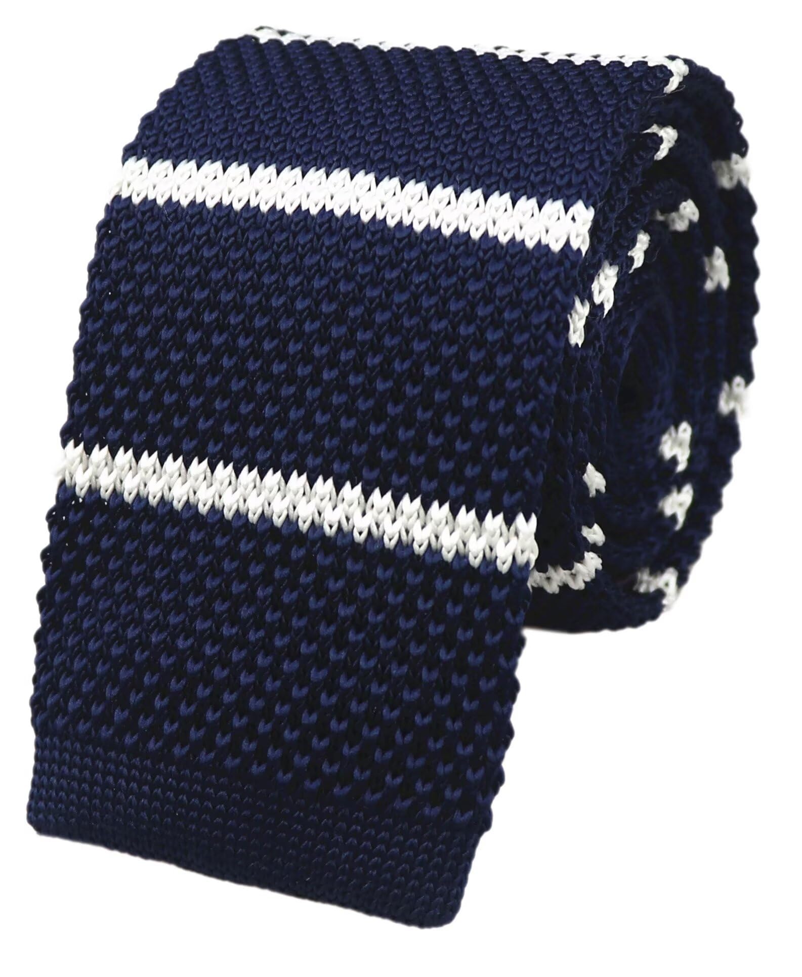 Rosiika Men's Skinny Knit Tie Smart Casual Knitted Necktie Flat-end Sock Ties