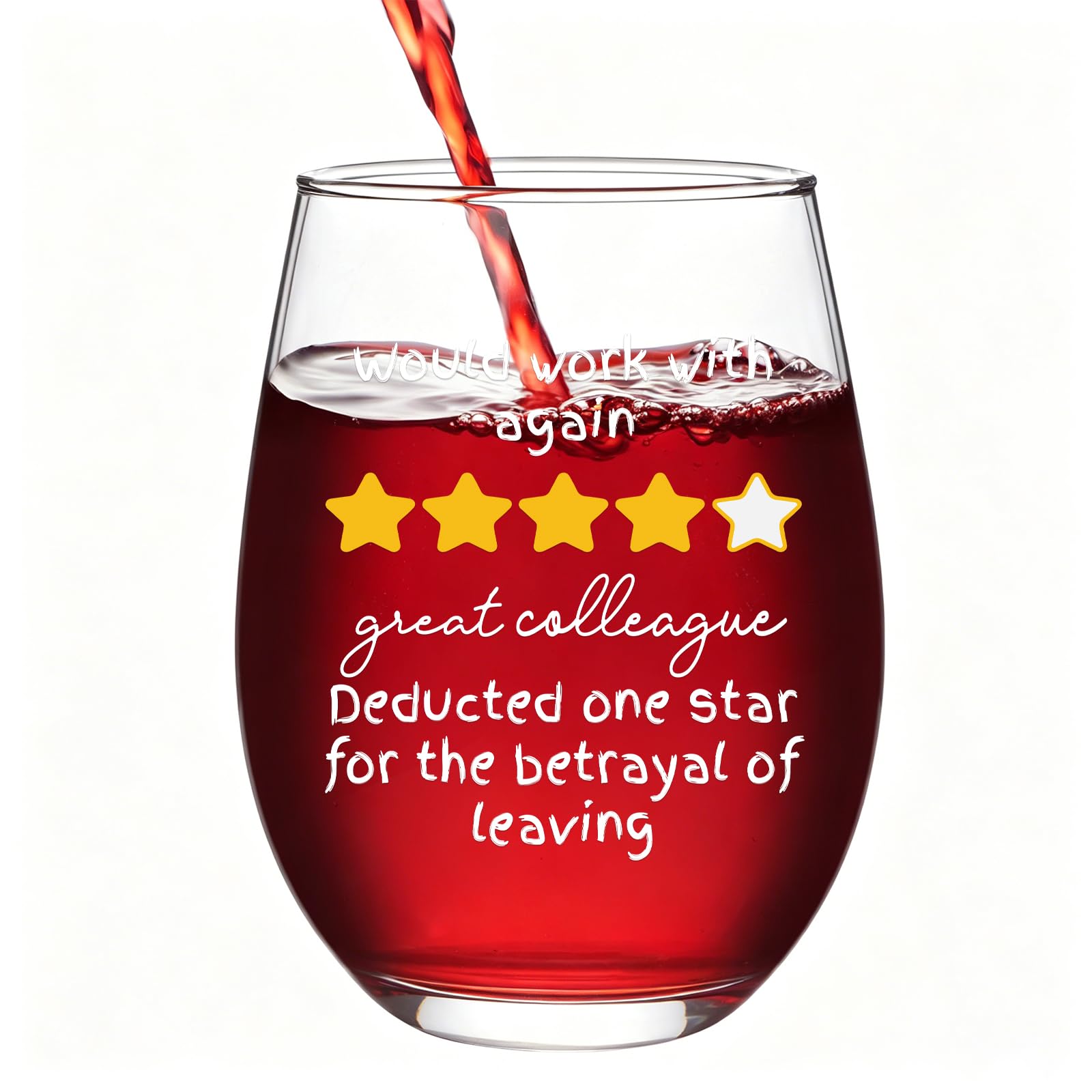 Joymaking Wine Glass Funny Leaving Gifts, Leaving Presents for Colleagues, Goodbye Gifts for Colleagues 520ml