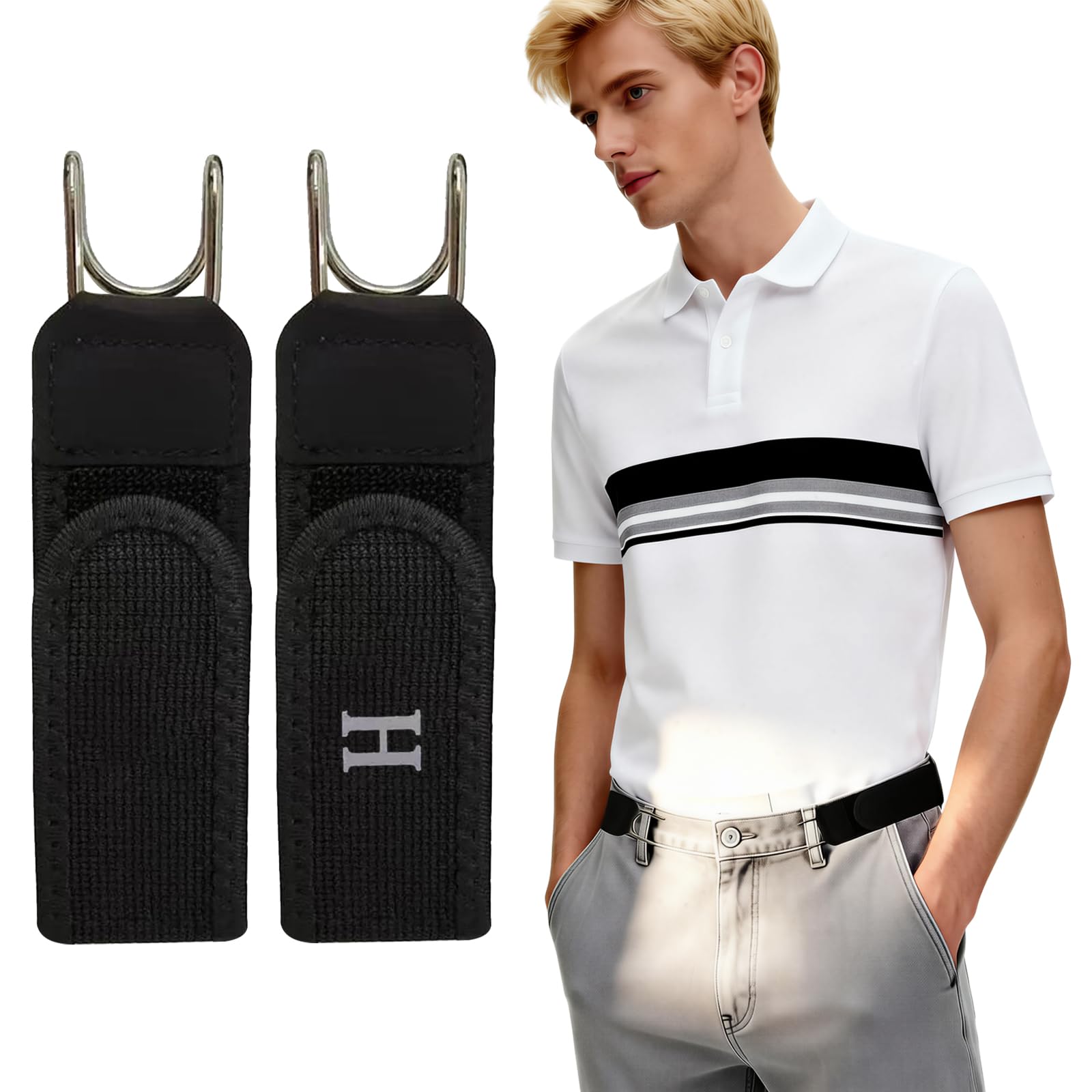 THXFUNAREA 2 PCS Senza Fibbia Cintura Uomo Donna, Elastica Tattica Cinture da Uomo Cintura Uomo Senza Buchi Unisex per Jeans, Pantaloni Tempo Libero & Uscite