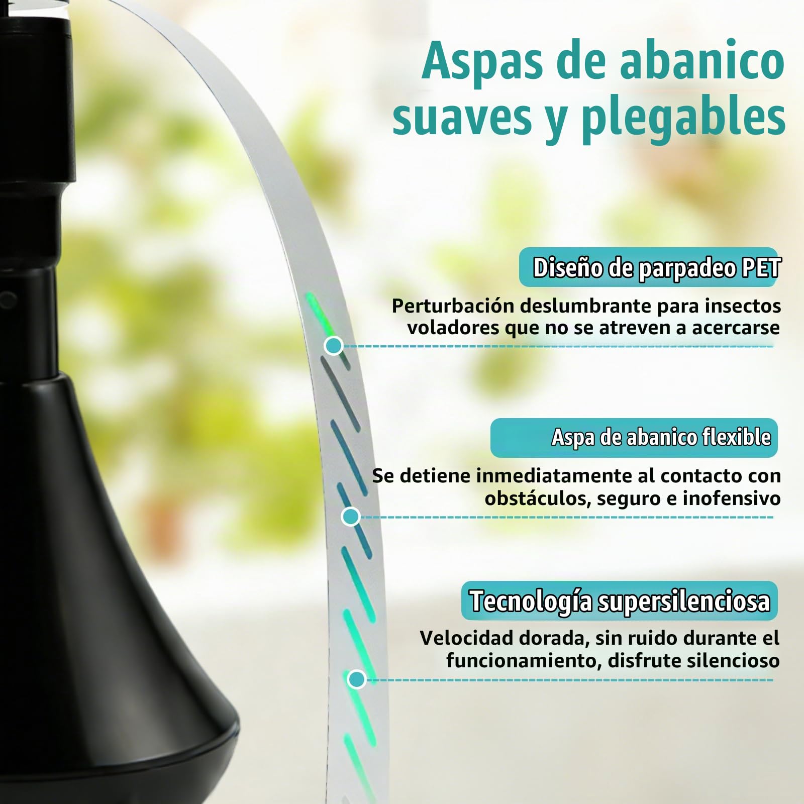 Ventilador Repelente de Moscas para Mesa, USB Espanta Moscas Exterior | Eléctrico Portátil Ahuyentador de Moscas, Plegable y Colgante, Protectores de Moscas Antimoscas, para Cocina Restaurante Mesa