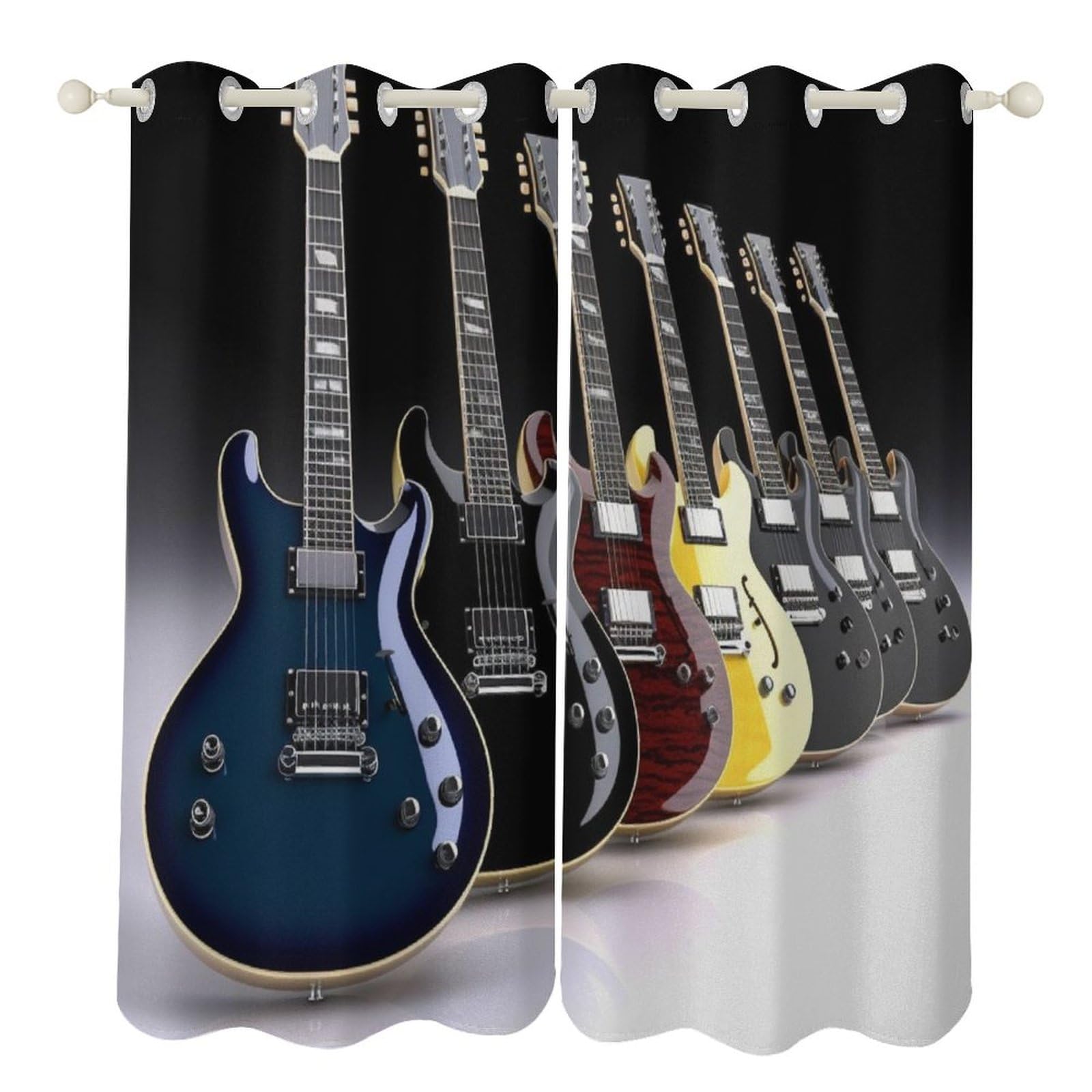 Rideaux occultants thermiques salon et cuisine occultation rideau motif guitare