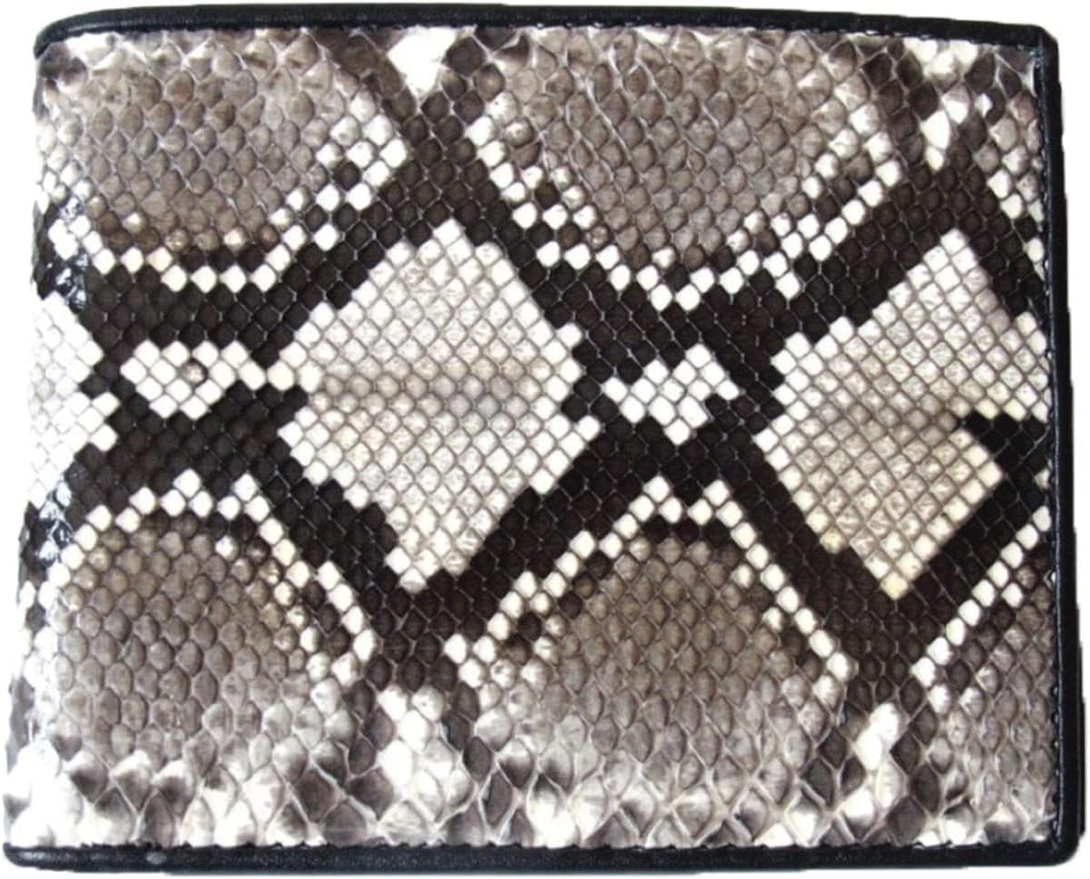 Amazon.com: Julie Genuine Real Snake Skin Leather Man Bifold Natural ...