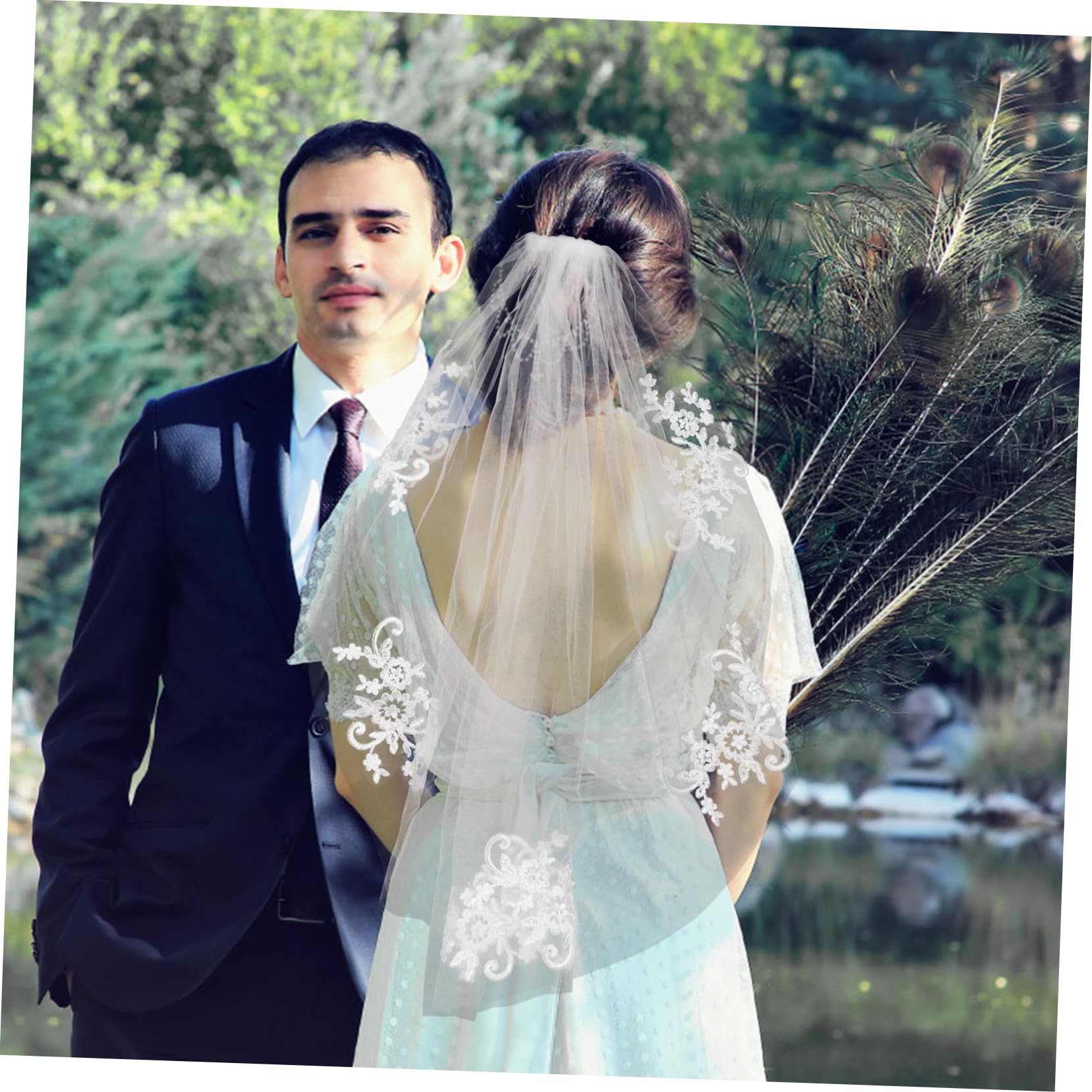VALICLUD 3pezzi Bridal Veil Wedding Veil Con Design Floreale Per Sposa Di Accessorio Per Cerimonie Servizio Fotografico e Proposte