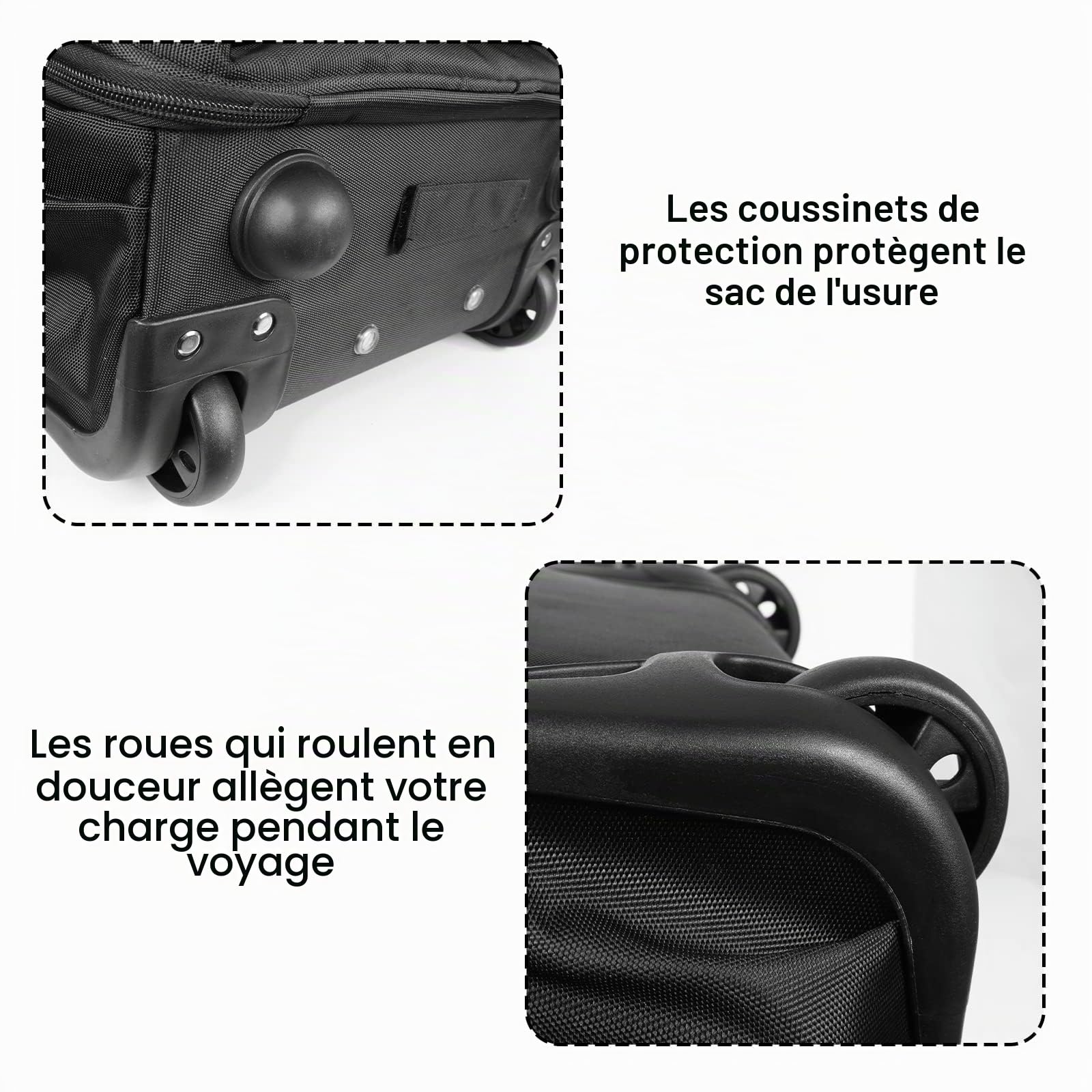 Hivexagon Sac à Dos Ordinateur Portable à Roulettes, 19 pouces Sac à Dos à Roulettes résistant à l'eau Cartable a Roulette - parfait pour les voyages, les étudiants et les affaires (noir)