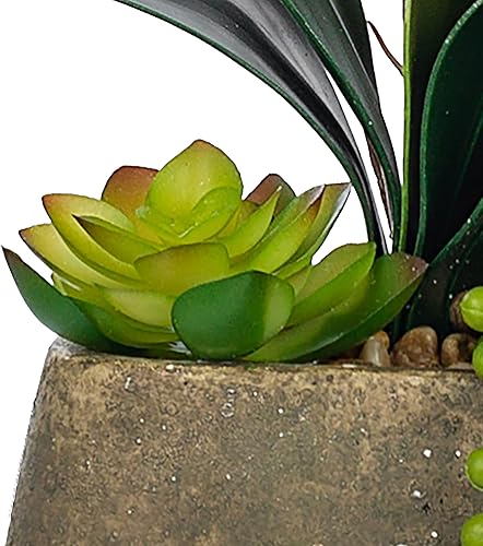 Miniatura 6 de Vanity Art Arreglo floral de orquídea Phalaenopsis de 23.23 pulgadas en maceta de cemento decorativa | Orquídea de seda artificial de tacto real de