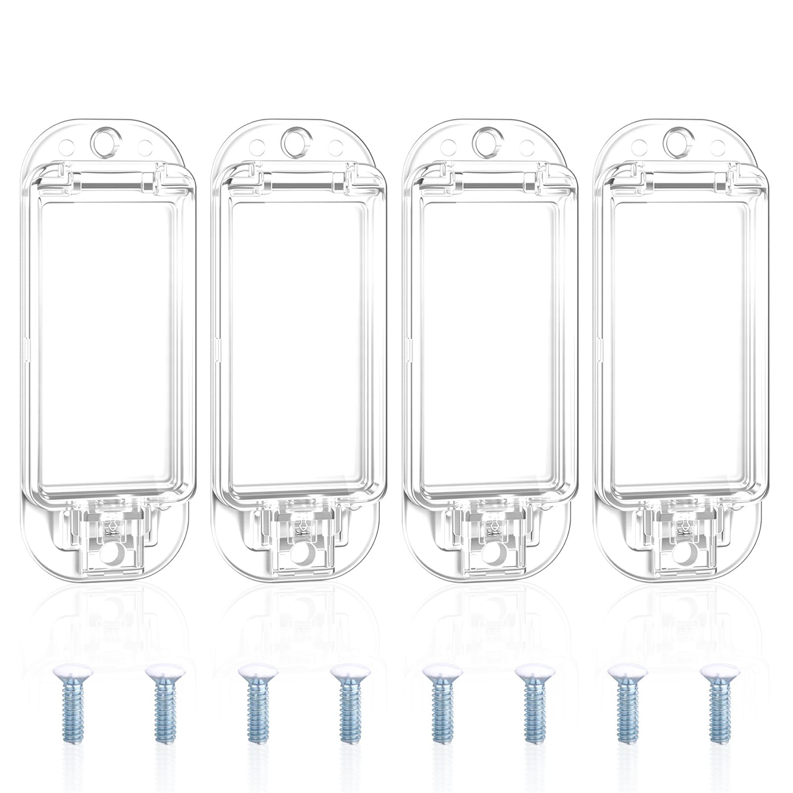 Penitue 4pcs Light Switch Guard Cover, Child Proof Rocker Switch Protector with Screws Baby Safety Lock Cover Plate for Home Office Living Room Light Switches to Avoid Accidentally Turned On or Off - 2