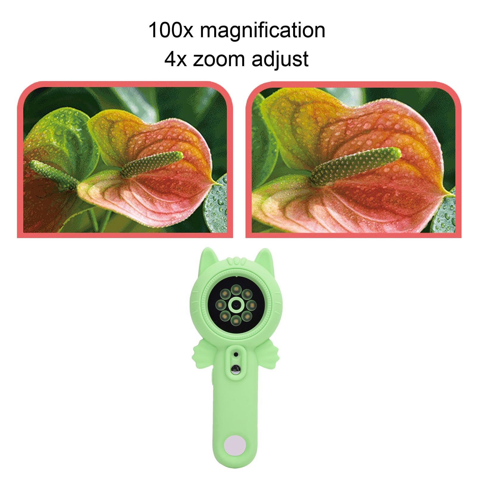 GOWENIC Handmikroskop für 16-fache Vergrößerung 2 Zoll (Green)
