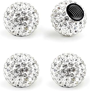 4PCS Crystal Valve Caps, Tire Stem Caps Universal Tyre Valve Caps Crystal Dust Caps Bling Valve Caps Tire Valve Cap Tire Valve Stem Caps Rhinestone Tyre Valve Dust Caps For Motorcycle Cars Bike