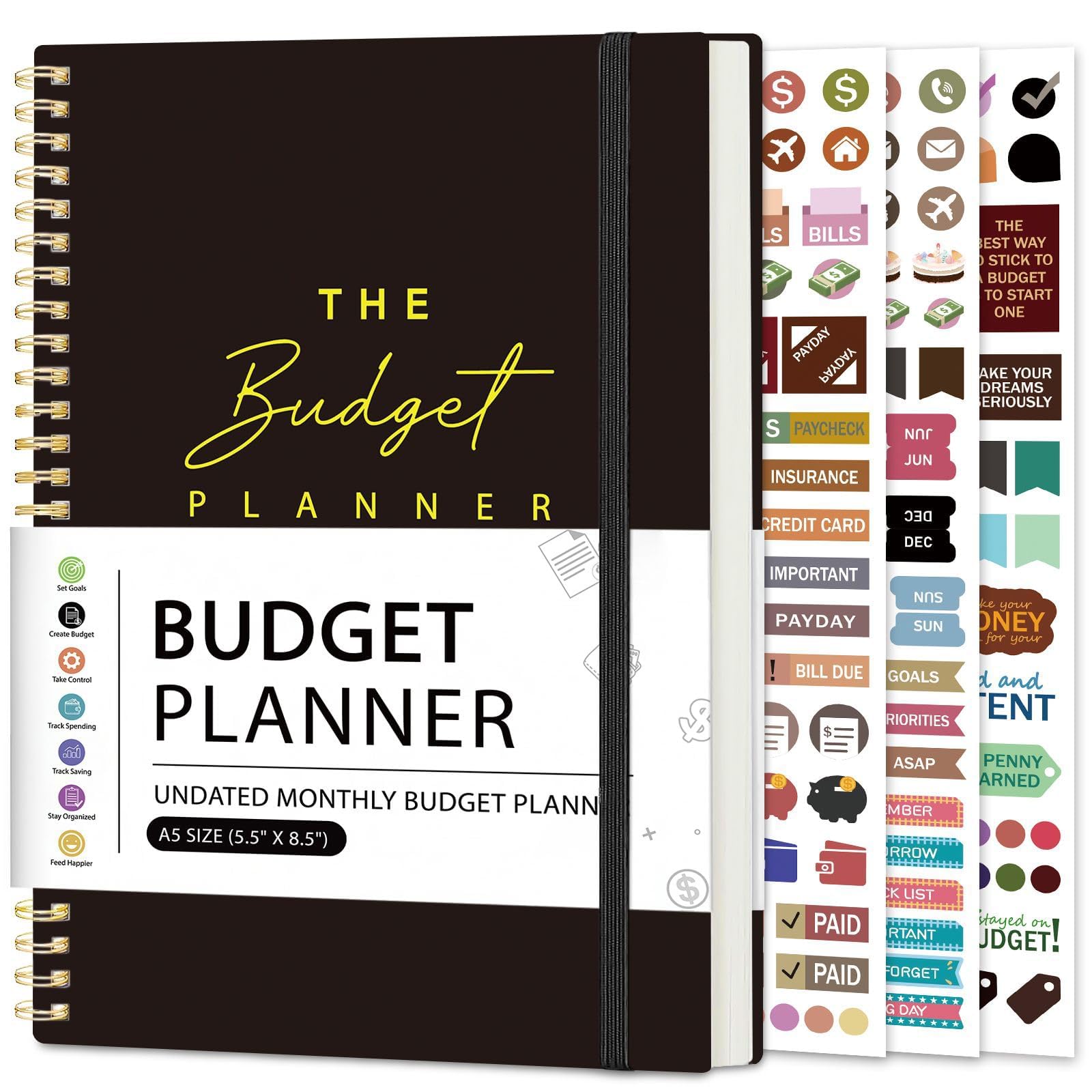 Budget Planner, Monthly Budget Book 2025 with Expense & Bill Tracker