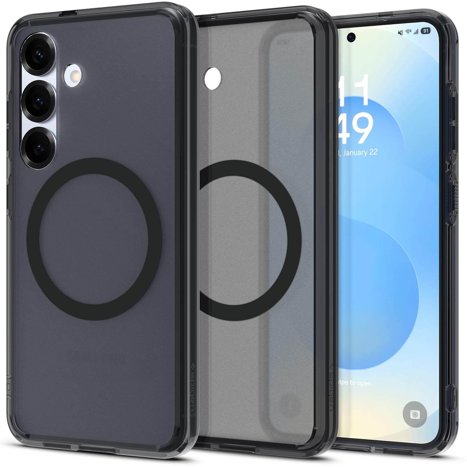 Spigen Cover Ultra Hybrid MagFit Compatibile con Samsung Galaxy S25 - Frost Black