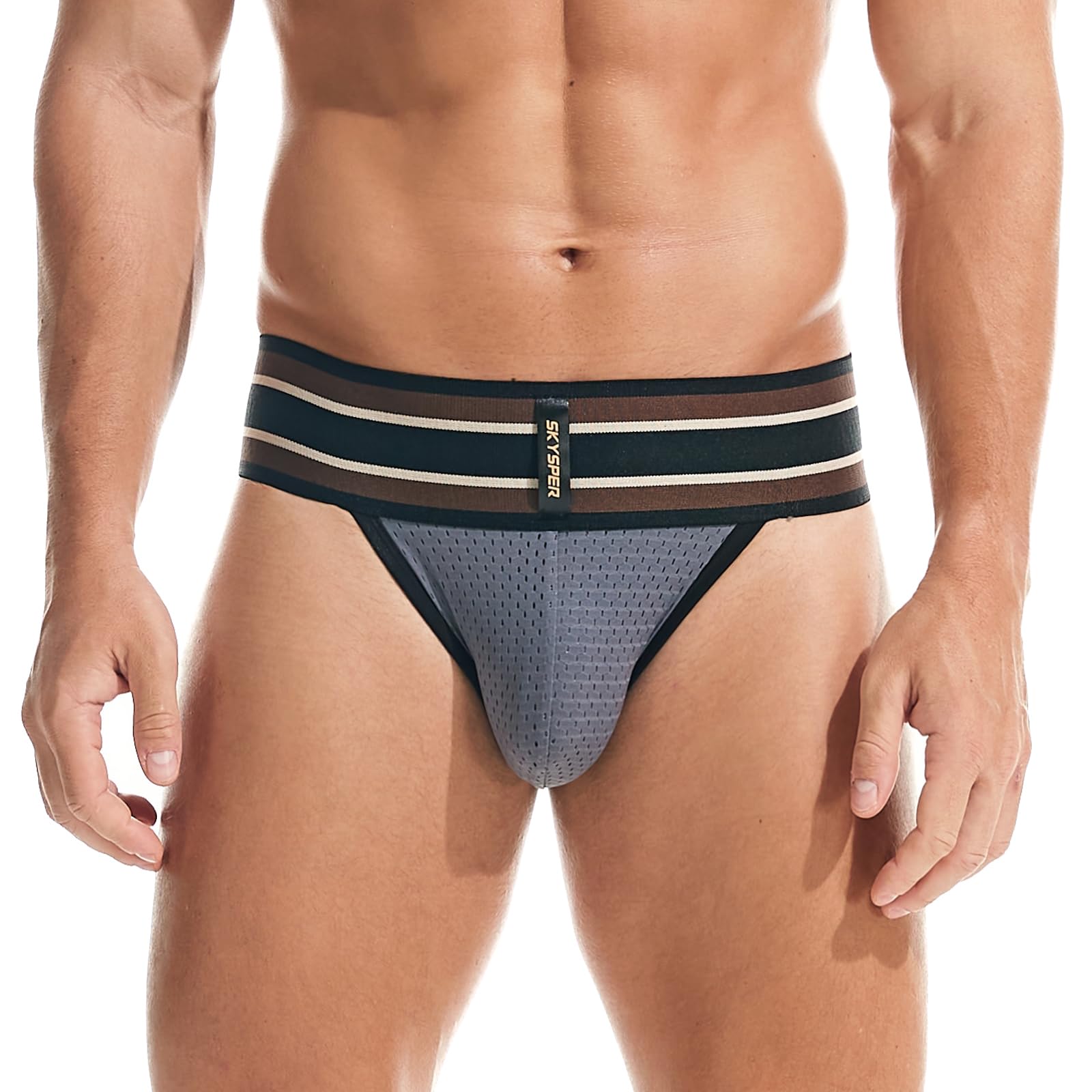 SKYSPERJockstrap for Men Jock Strap Athletic Supporter Sports Underwear with Leg Strap