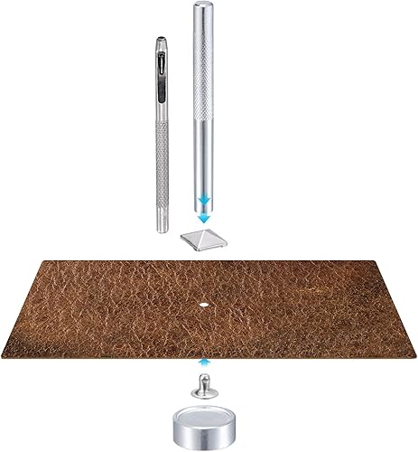 Miniatura 5 de uxcell 100 juegos de remaches de espiga, pirámide de 0.394 pulgadas (0.394 in), remaches rápidos, cuadrados, punk, decoración para ropa, cinturones,