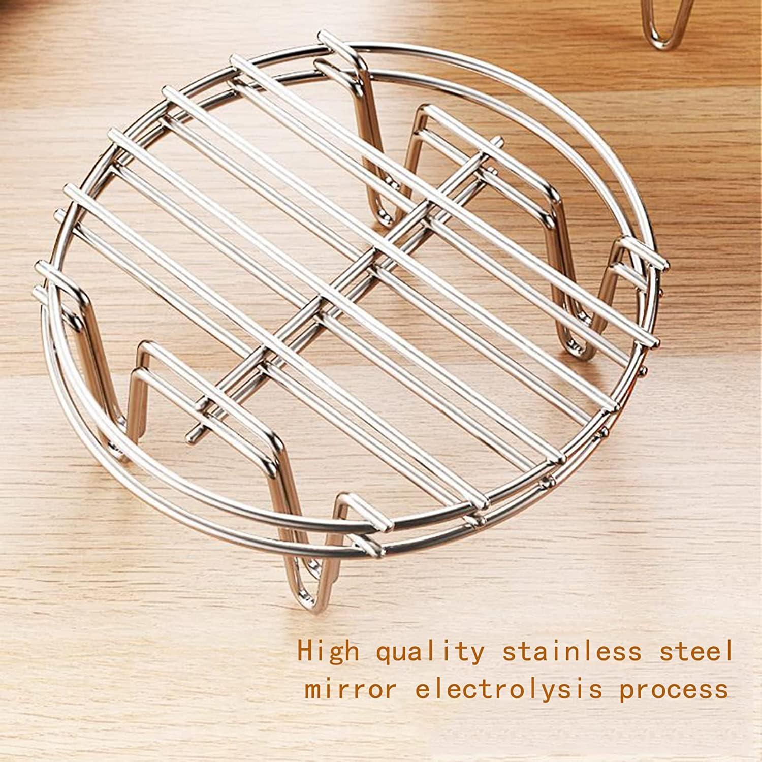 Estante de cocina redondo de 13 pulgadas Versátil rejilla de acero inoxidable parrilla vaporizador rack, se adapta a freidora de aire olla olla a presión enlatado